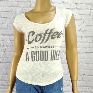 Maurices size XS cream "coffee" short sleeved Shirt